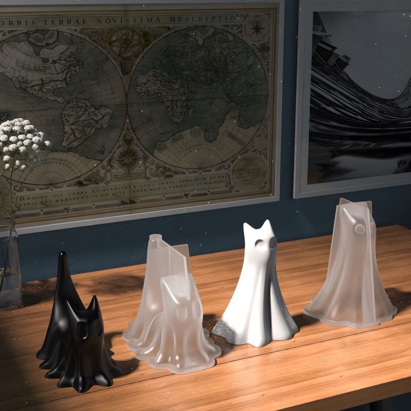 Ghost Cat Halloween Desktop Or - Candle Making Tutorial recension och pris