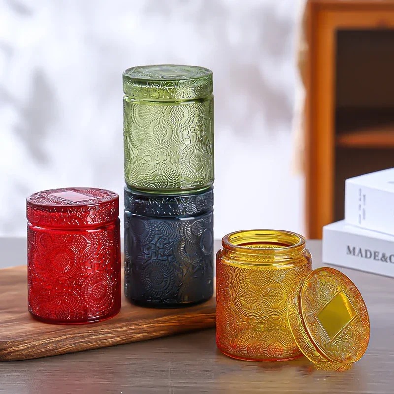 1pc Empty Glass Candle Cup Sto - Candle Making Jars With Lids recension och pris